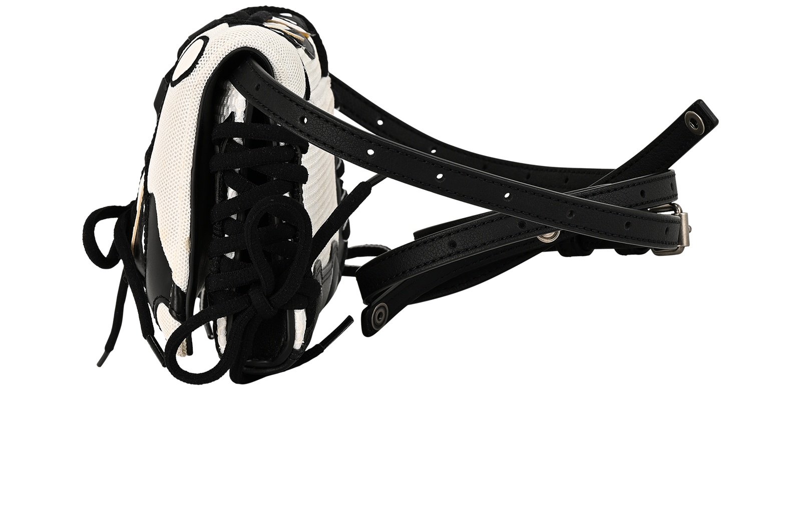 Balenciaga SneakerHead Phone Holder Bag, &pound;375, Accessories, Black/White, Leather, Bottom view